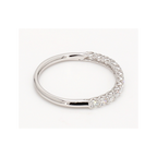 0.39卡半圈透光設計培育鑽石排戒（86096）