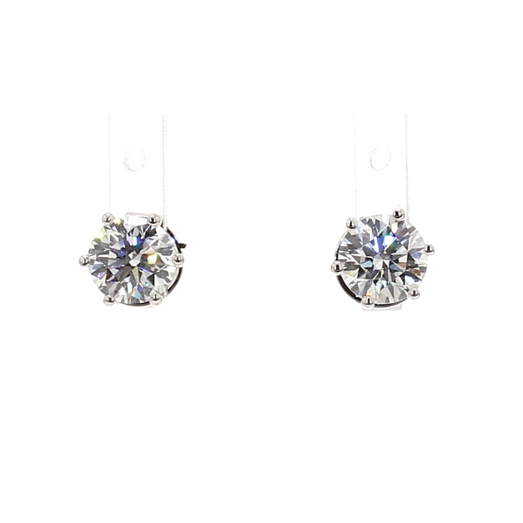 1.4卡培育圓鑽六爪耳環(86574)