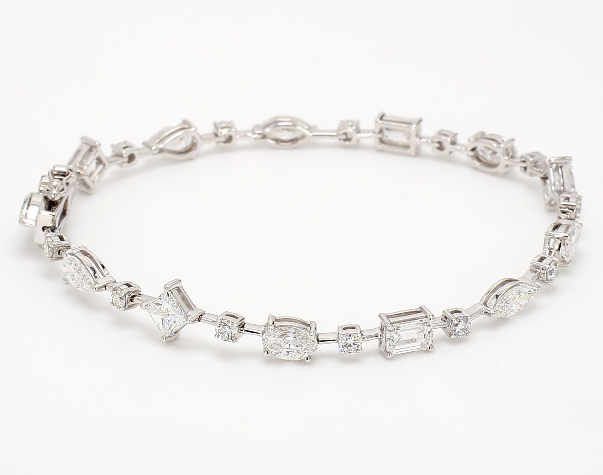 幾何形狀培育鑽石手鍊