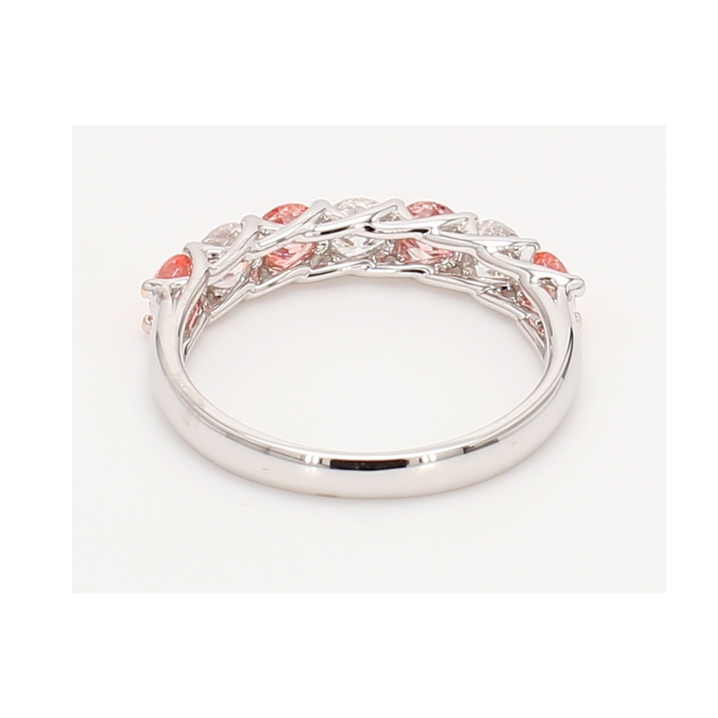 1.08卡半圈透光設計粉鑽排戒（86640）