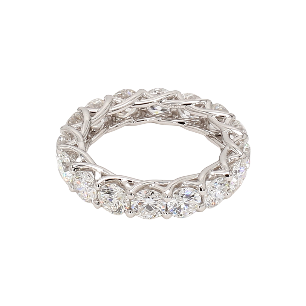 4.8卡白金全圈透光設計排鑽戒指（86030）