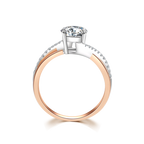 玫瑰金白金雙色鑽石戒指托(款號R450)