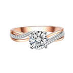 玫瑰金白金雙色鑽石戒指托(款號R450)