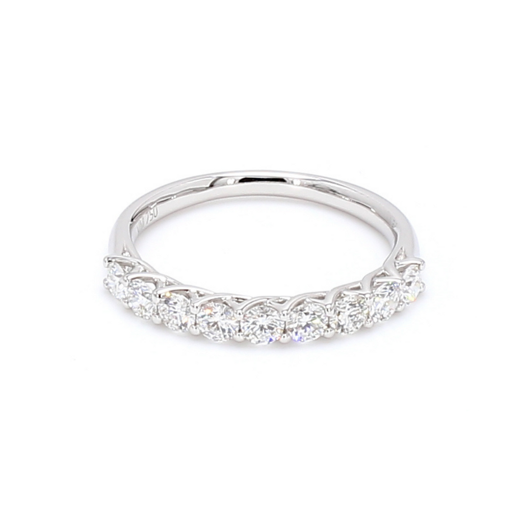 0.72卡半圈透光設計培育鑽石排戒（86095）