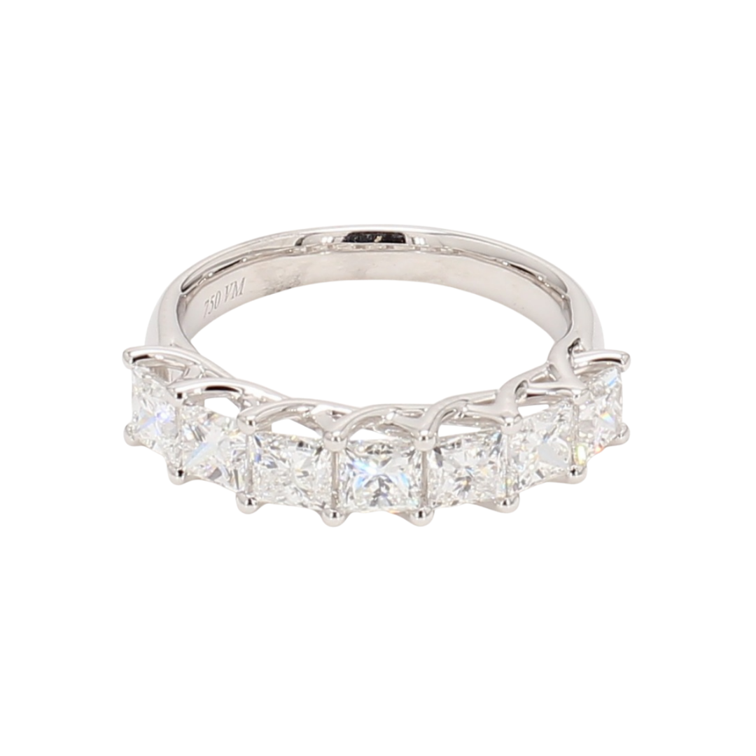 1.83卡半圈透光設計方形培育鑽石排戒（86664）