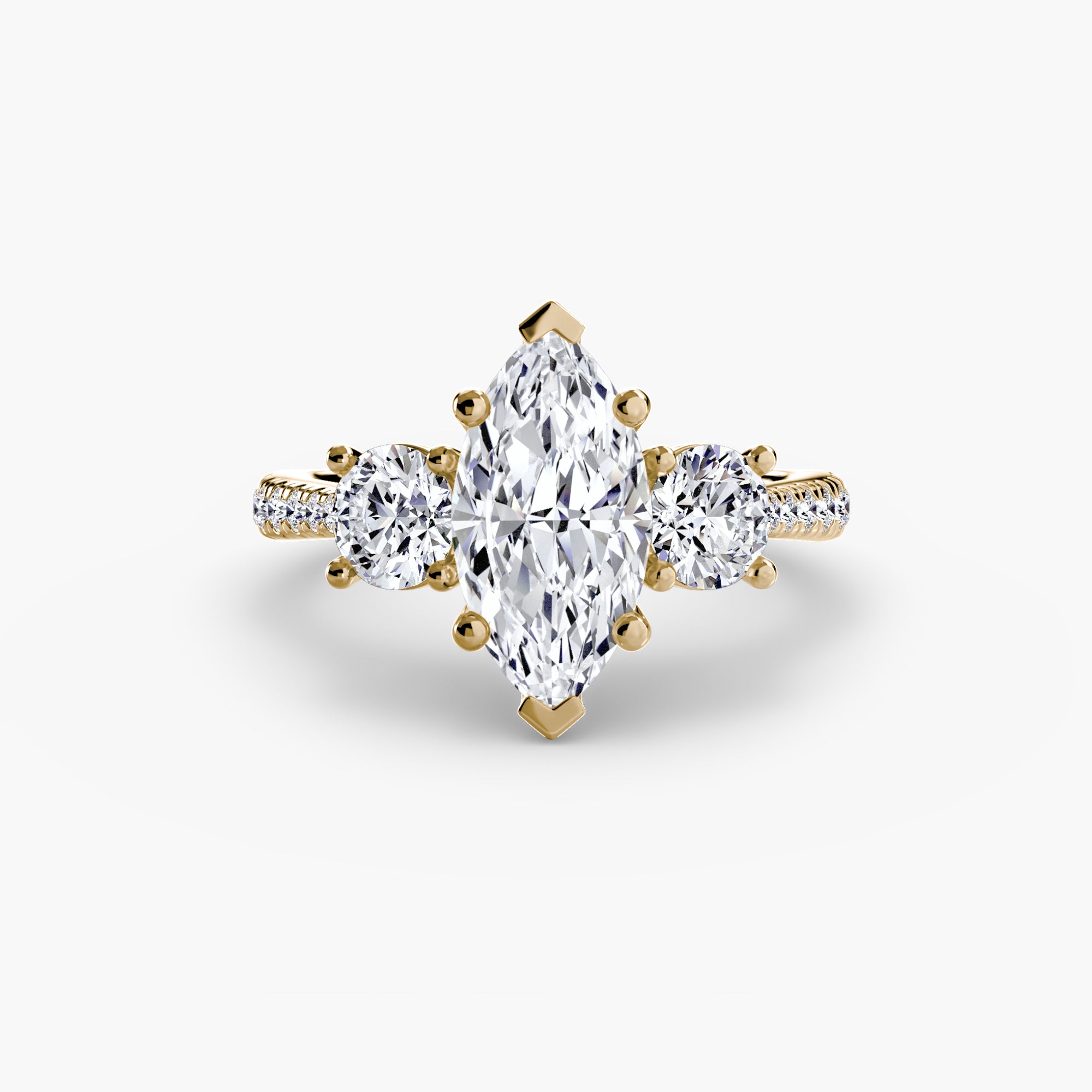 Three-Stone with Pavé Band