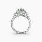 Three-Stone Ring with Halo 2