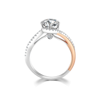 玫瑰金白金雙色鑽石戒指托(款號 R451)