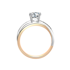 玫瑰金白金雙色鑽石戒指托(款號R202)