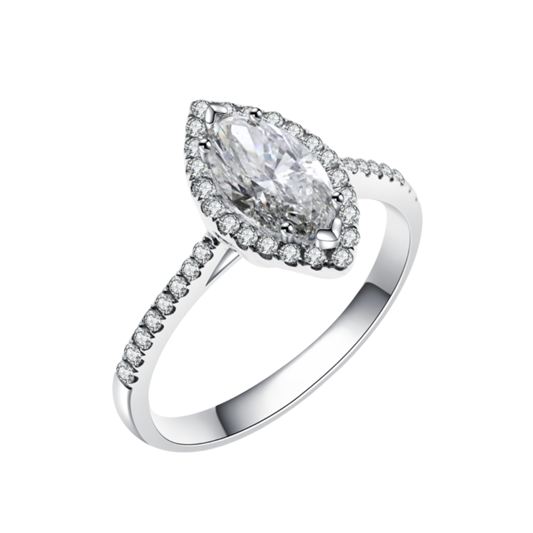 欖尖形鑽石戒指(款號 R3)
