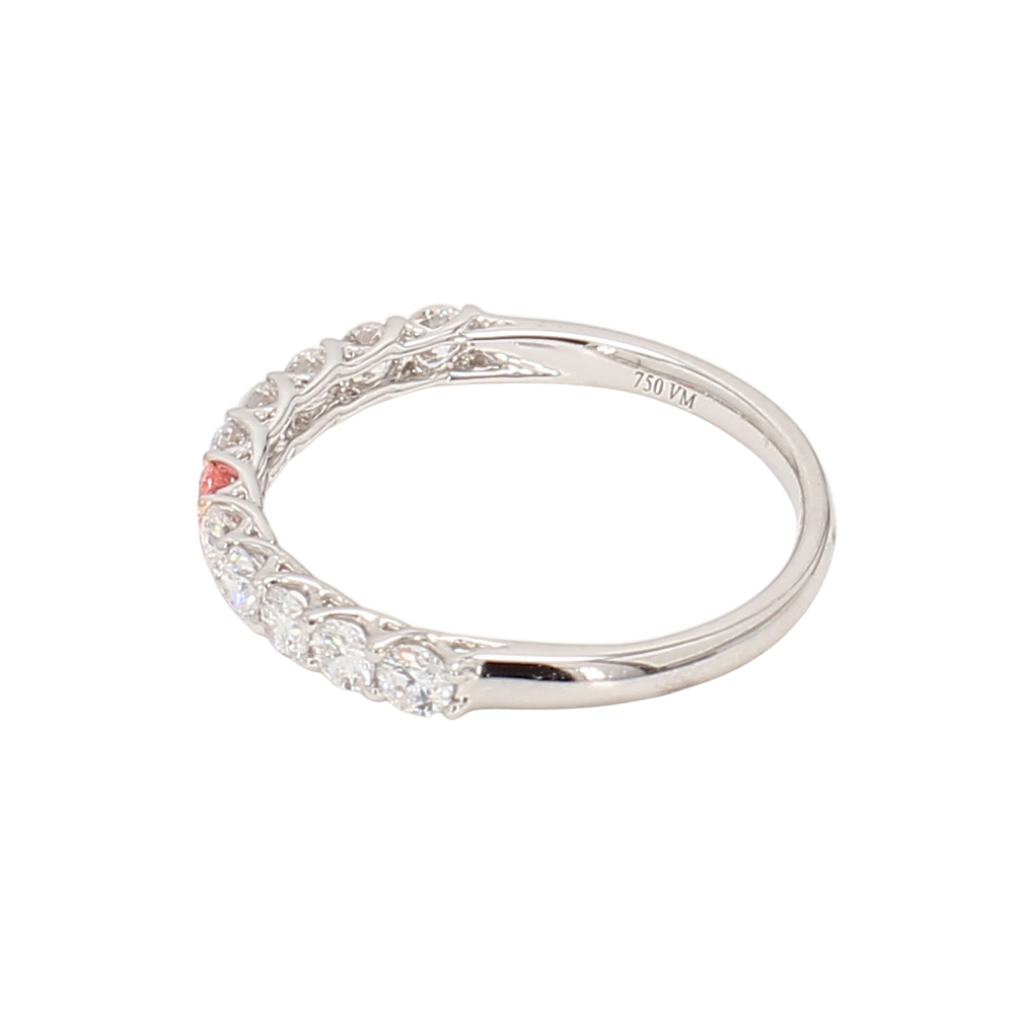 0.43卡半圈透光設計培育粉鑽排戒（86645）