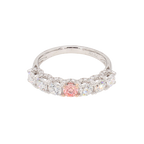 1.69卡半圈透光設計粉鑽排戒（86641）