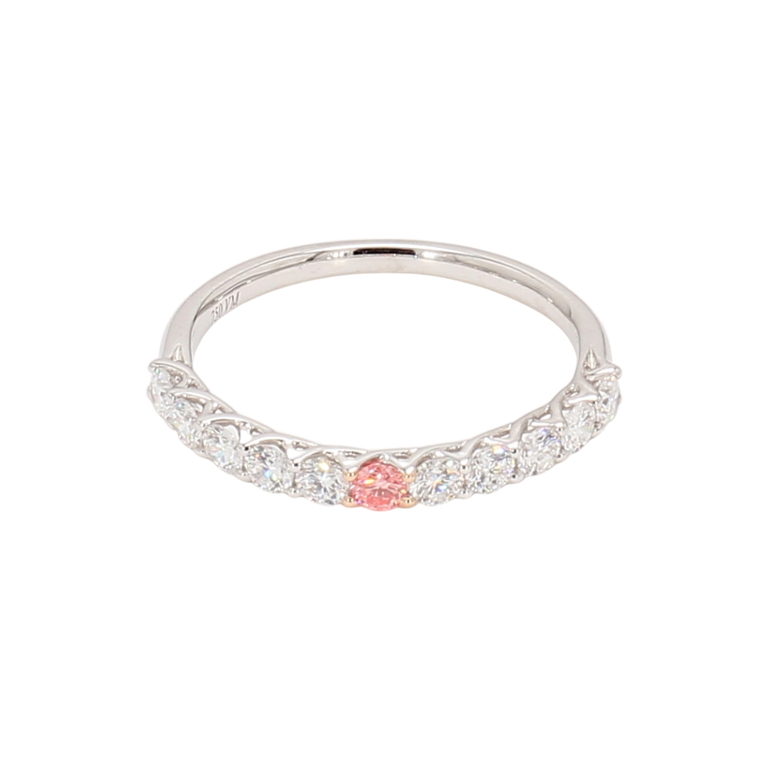 0.43卡半圈透光設計培育粉鑽排戒（86645）