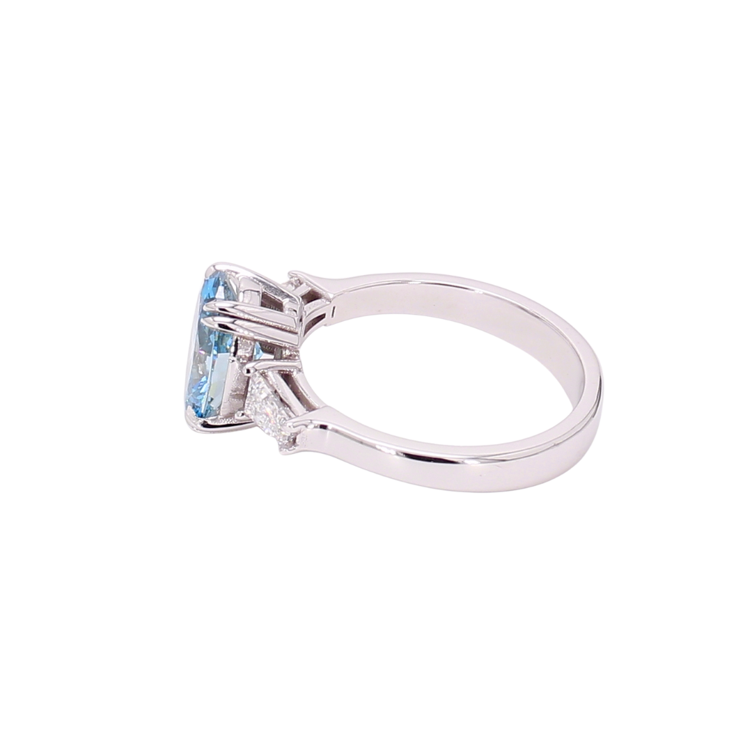 2.06卡橢圓形培育藍鑽戒指（Y015555)