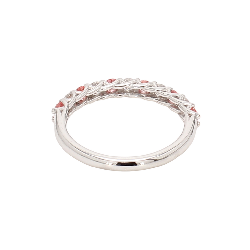 0.59卡半圈透光設計粉鑽排戒（86639）