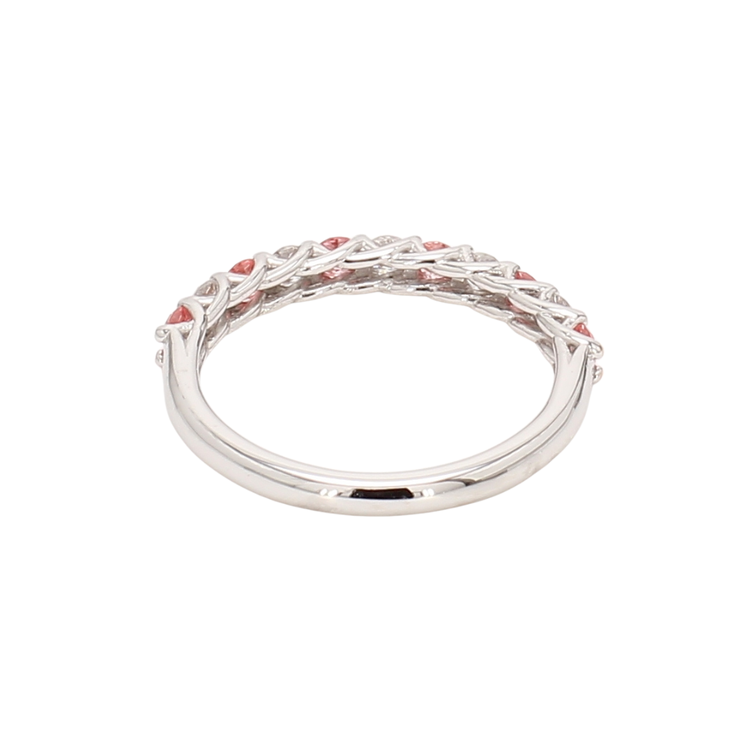 0.59卡半圈透光設計粉鑽排戒（86639）