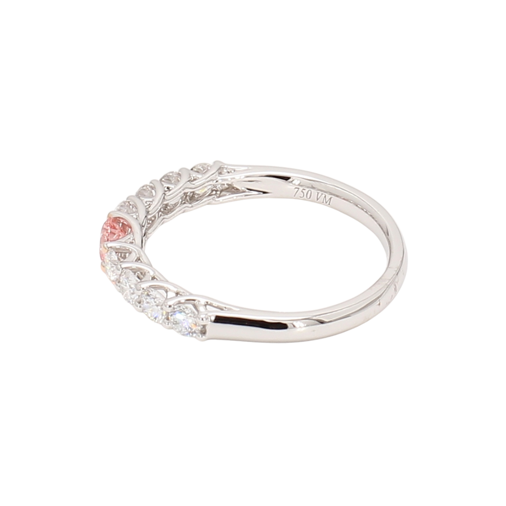 0.46卡半圈透光設計培育粉鑽排戒（86643）