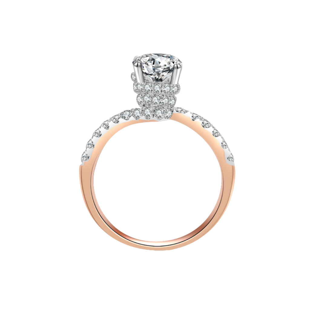 玫瑰金鑽石戒指托(款號R452)