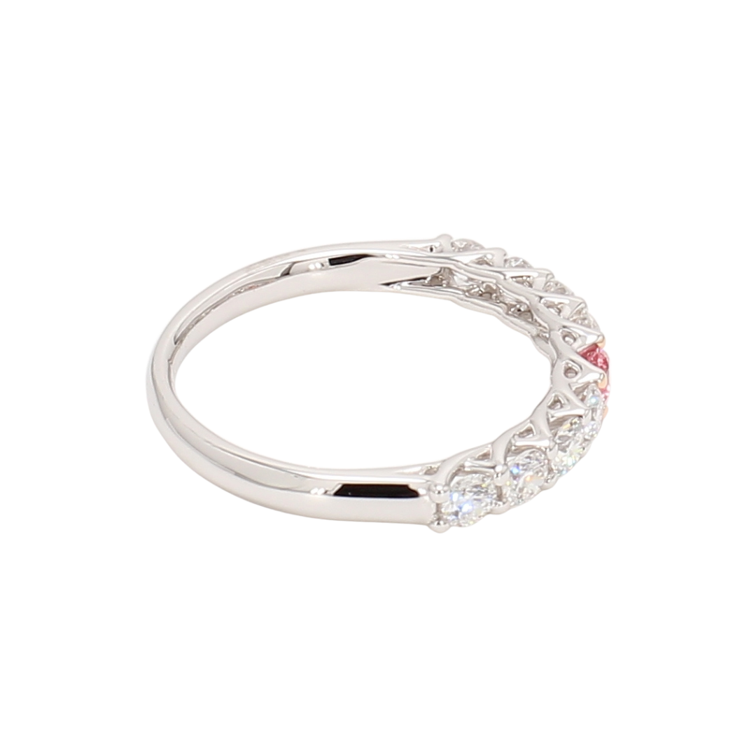 0.66卡半圈透光設計培育粉鑽排戒（86644）