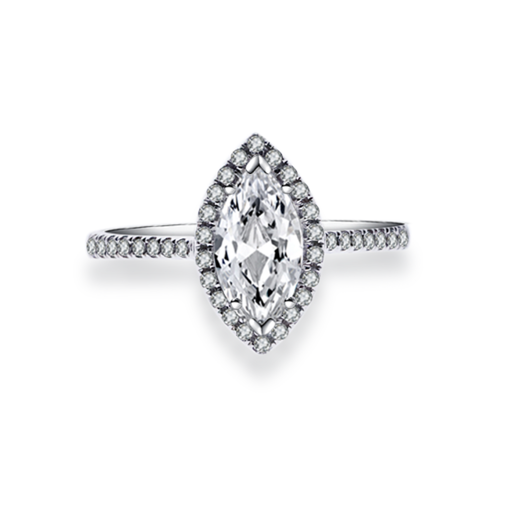 欖尖形鑽石戒指(款號 R3)