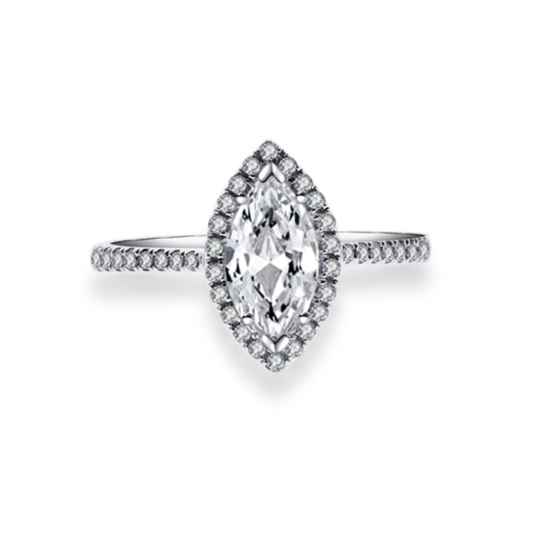 欖尖形鑽石戒指(款號 R3)