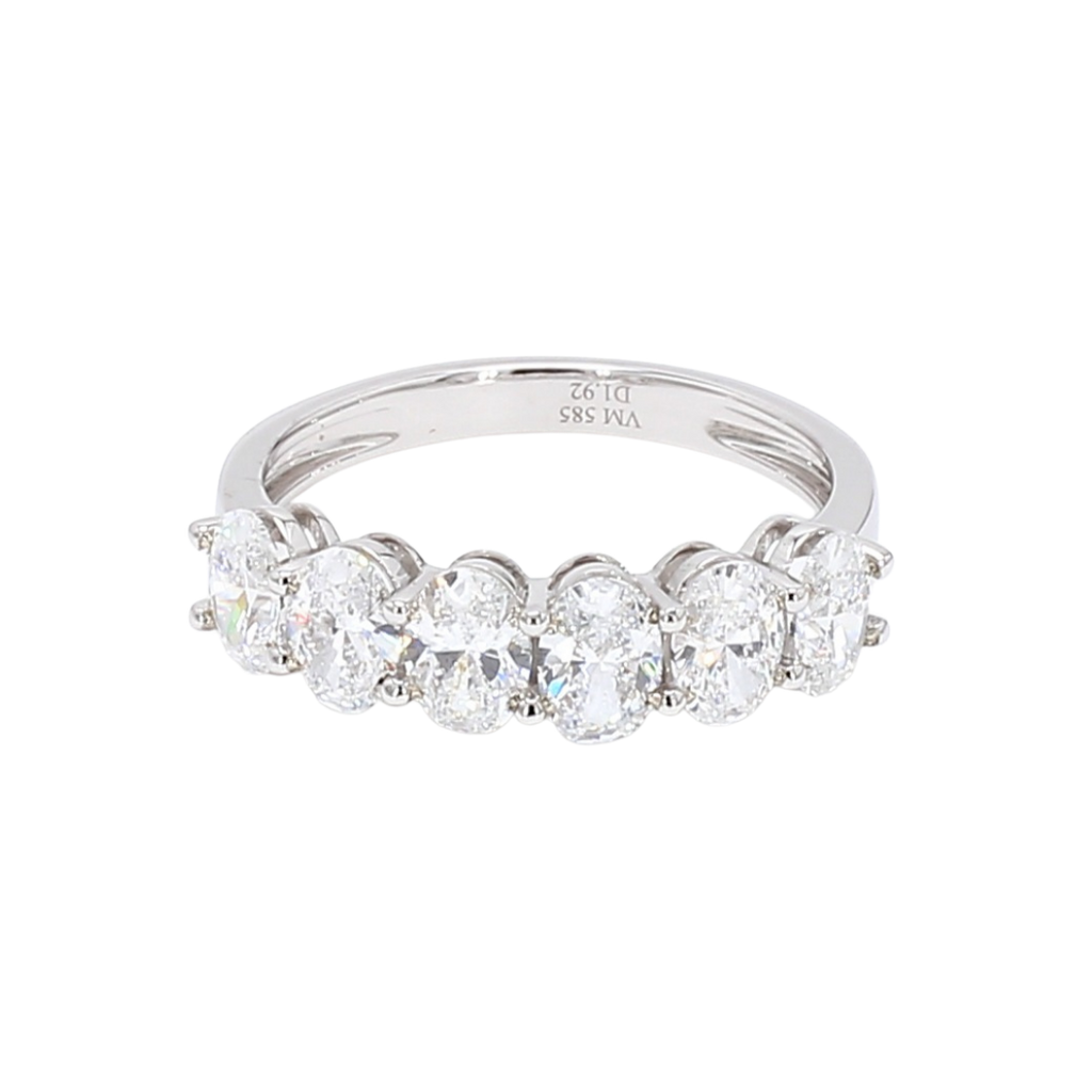 1.92卡半圈透光設計橢圓形排鑽戒指（85792）