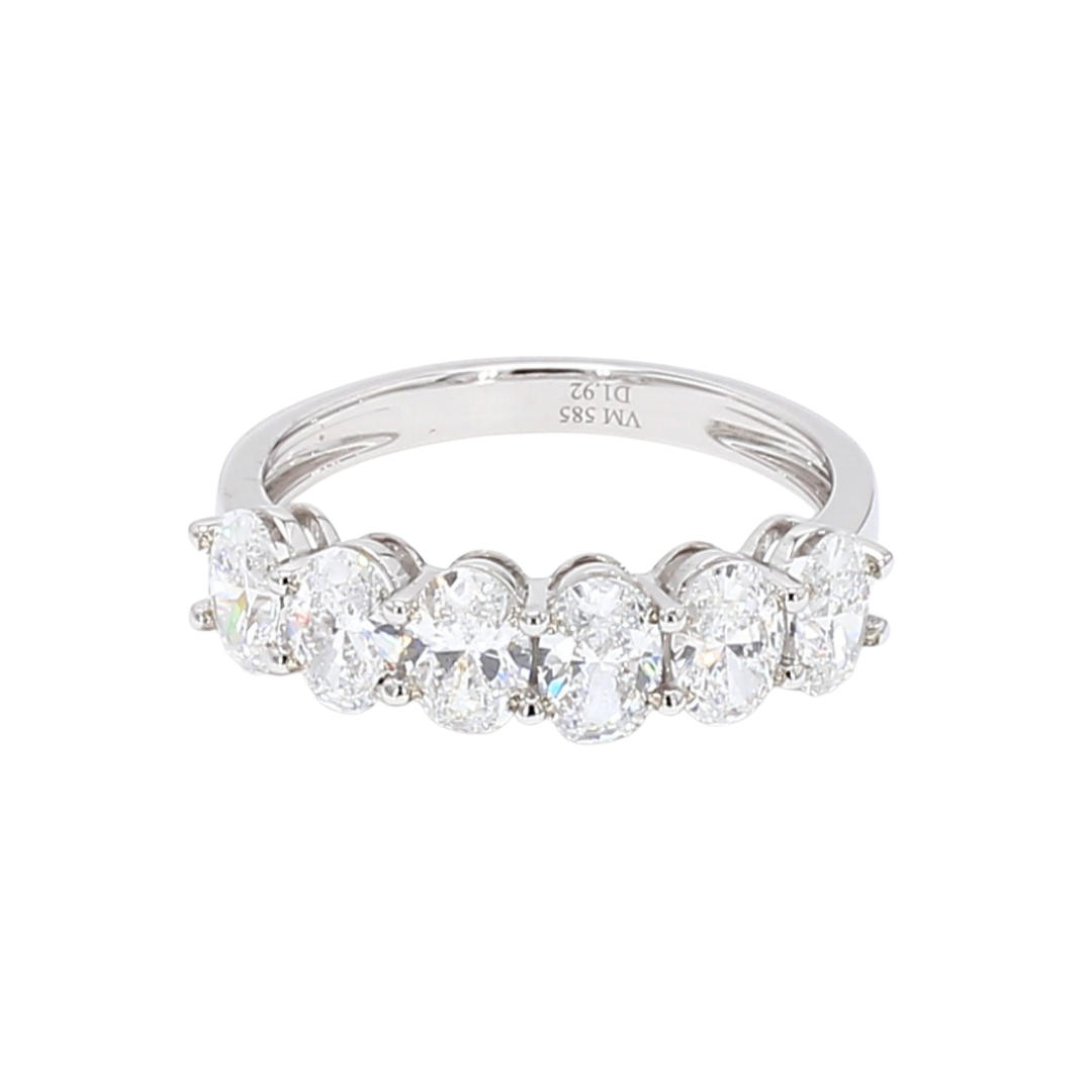 1.92卡半圈透光設計橢圓形排鑽戒指（85792）