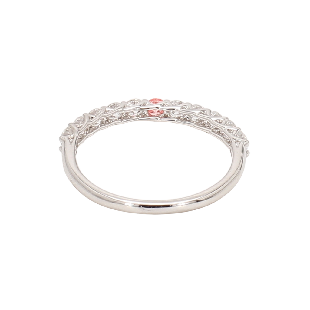 0.43卡半圈透光設計培育粉鑽排戒（86645）