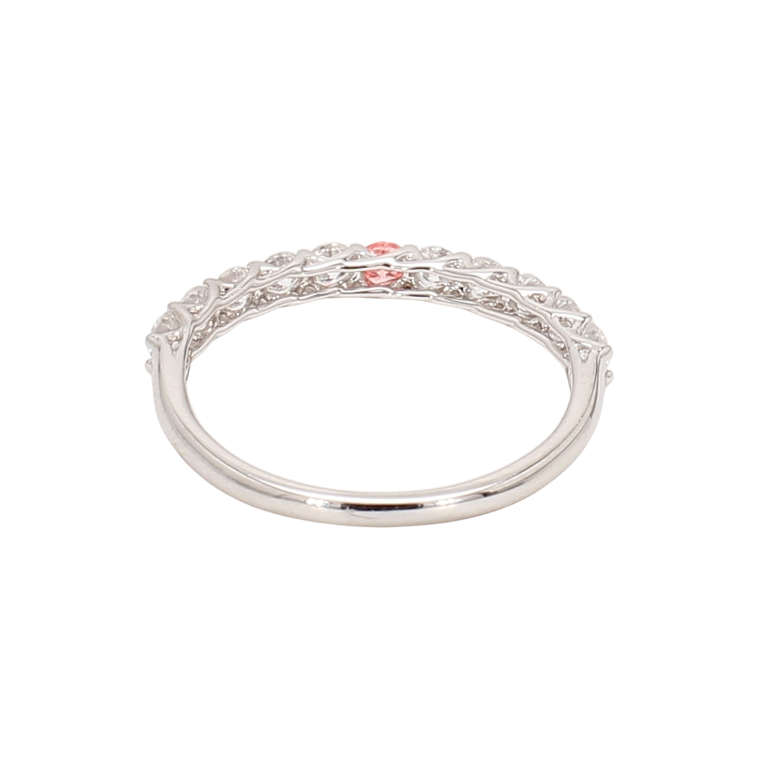 0.43卡半圈透光設計培育粉鑽排戒（86645）