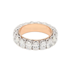 4.56卡雙色金珠邊橢圓形培育鑽石排戒(86052)