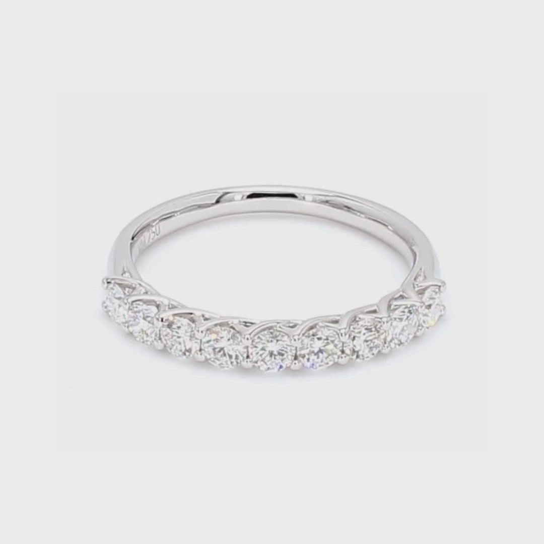 0.72卡半圈透光設計培育鑽石排戒（86095）