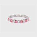 0.59卡半圈透光設計粉鑽排戒（86639）