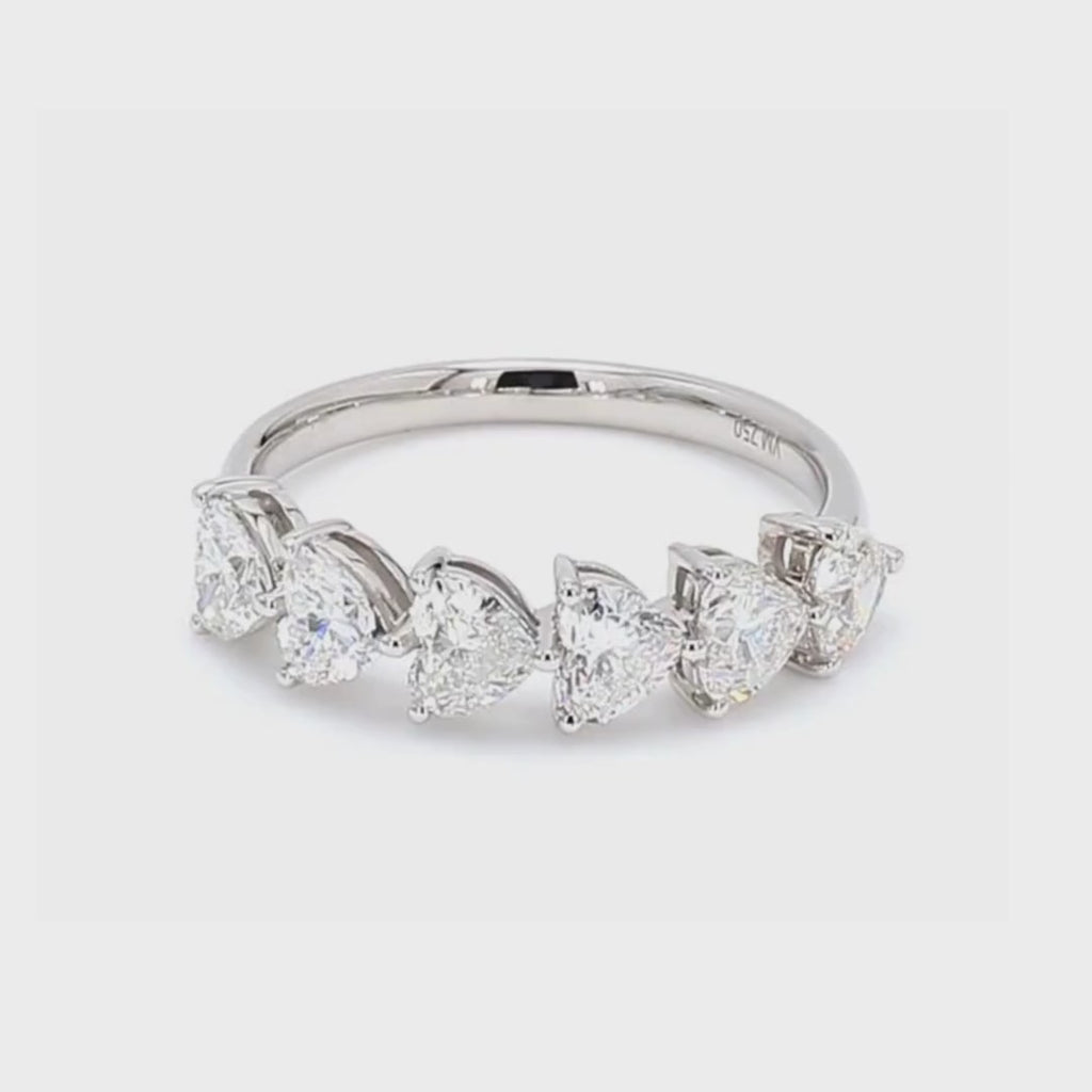 1.5卡半圈心形培育鑽石排戒（86010）