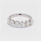 1.5卡半圈心形培育鑽石排戒（86010）