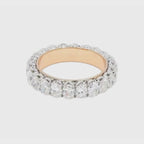 3.33卡雙色金珠邊橢圓形排鑽戒指(86053)