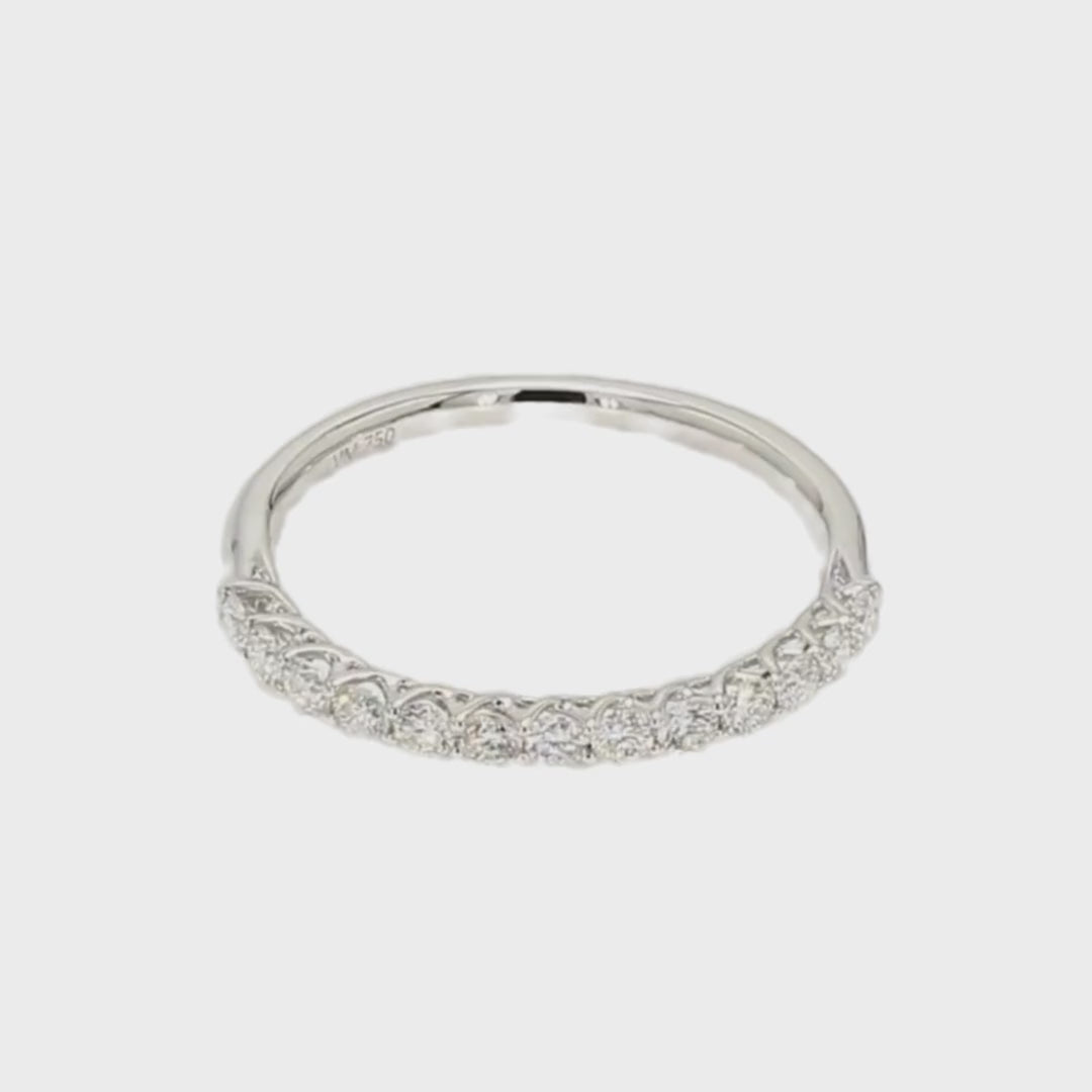 0.39卡半圈透光設計培育鑽石排戒（86096）