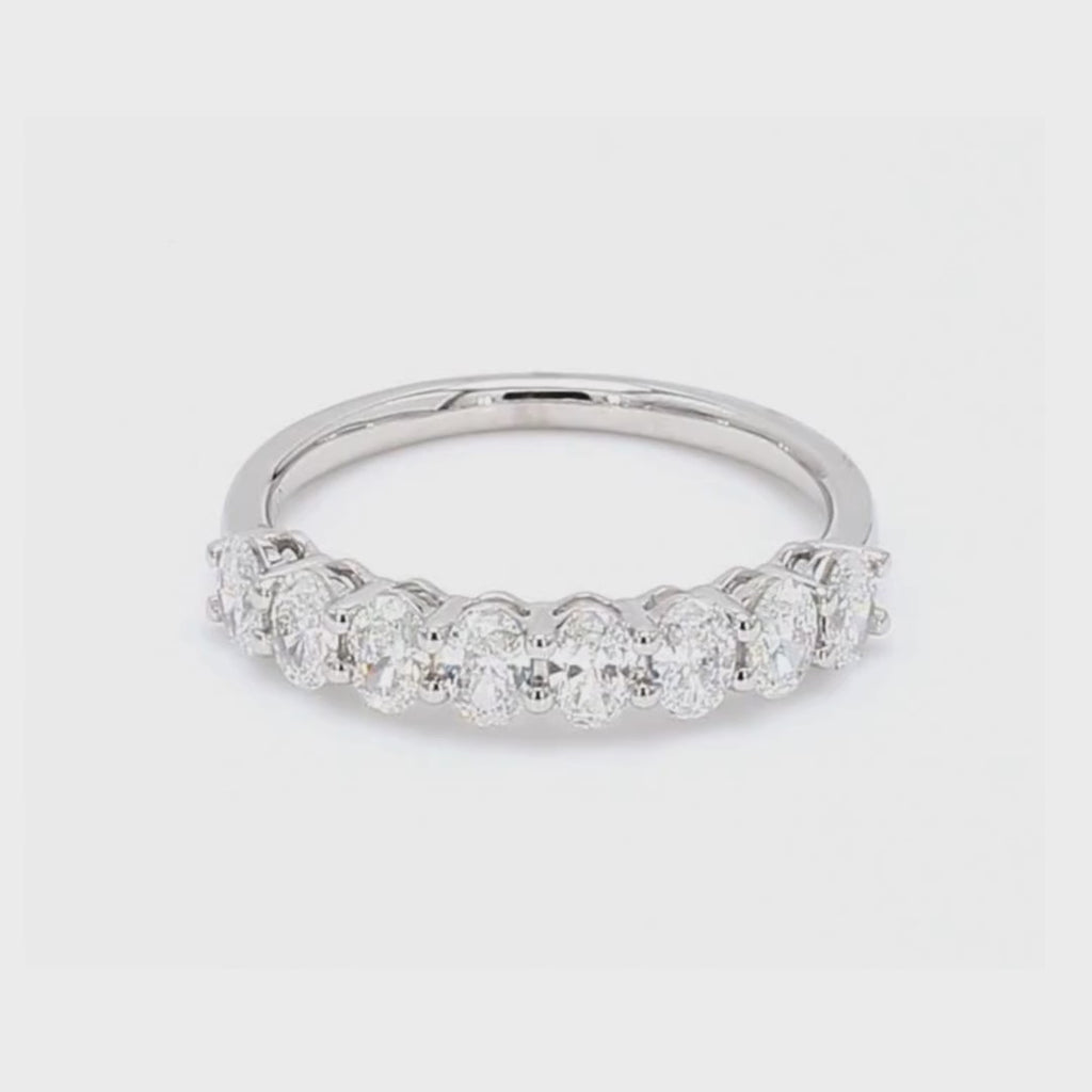 0.8卡半圈橢圓形培育鑽石排戒（86198）