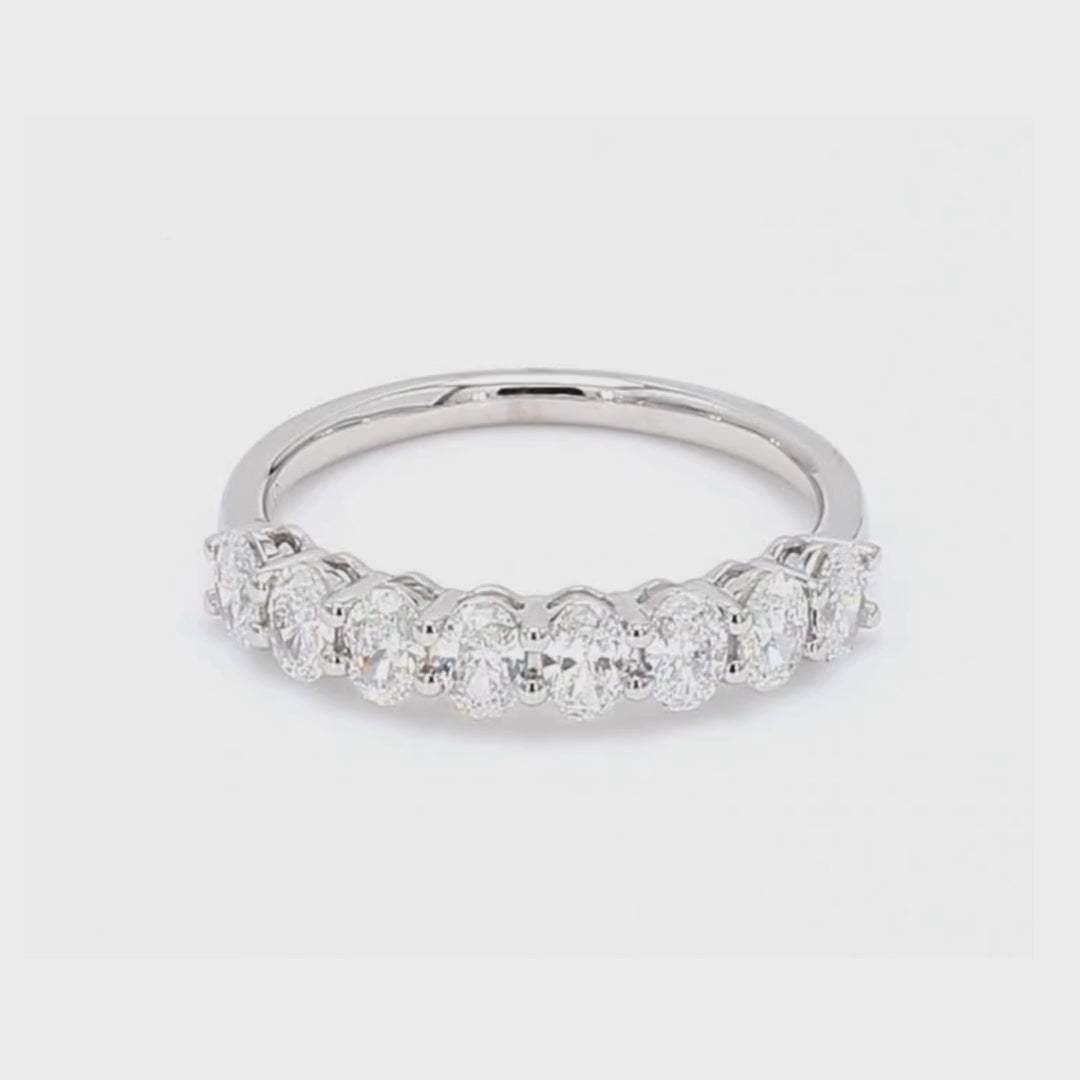 0.8卡半圈橢圓形培育鑽石排戒（86198）