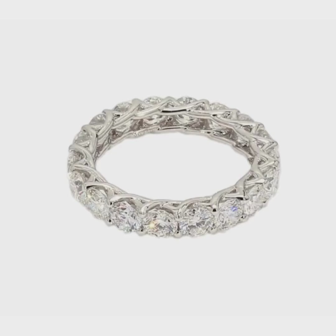 3.6卡白金全圈透光設計排鑽戒指（86023）