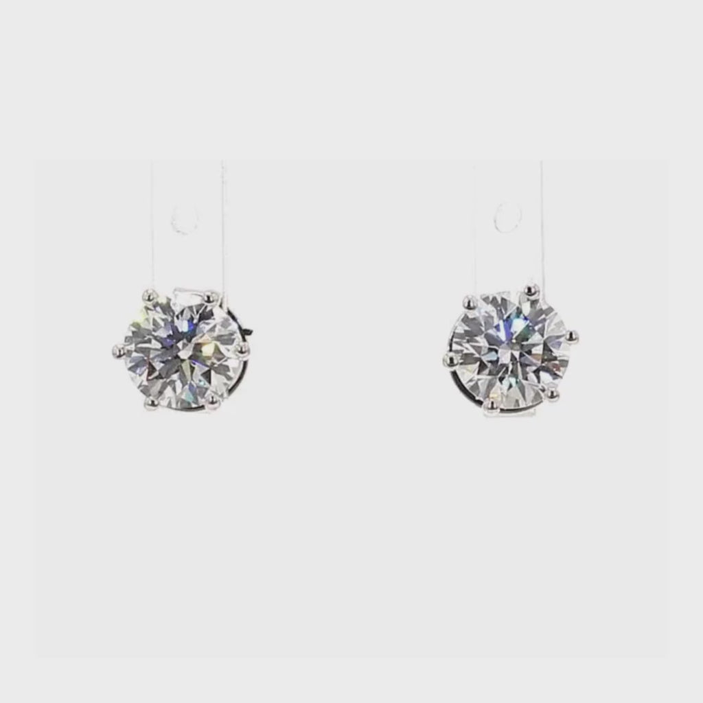1.4卡培育圓鑽六爪耳環(86574)