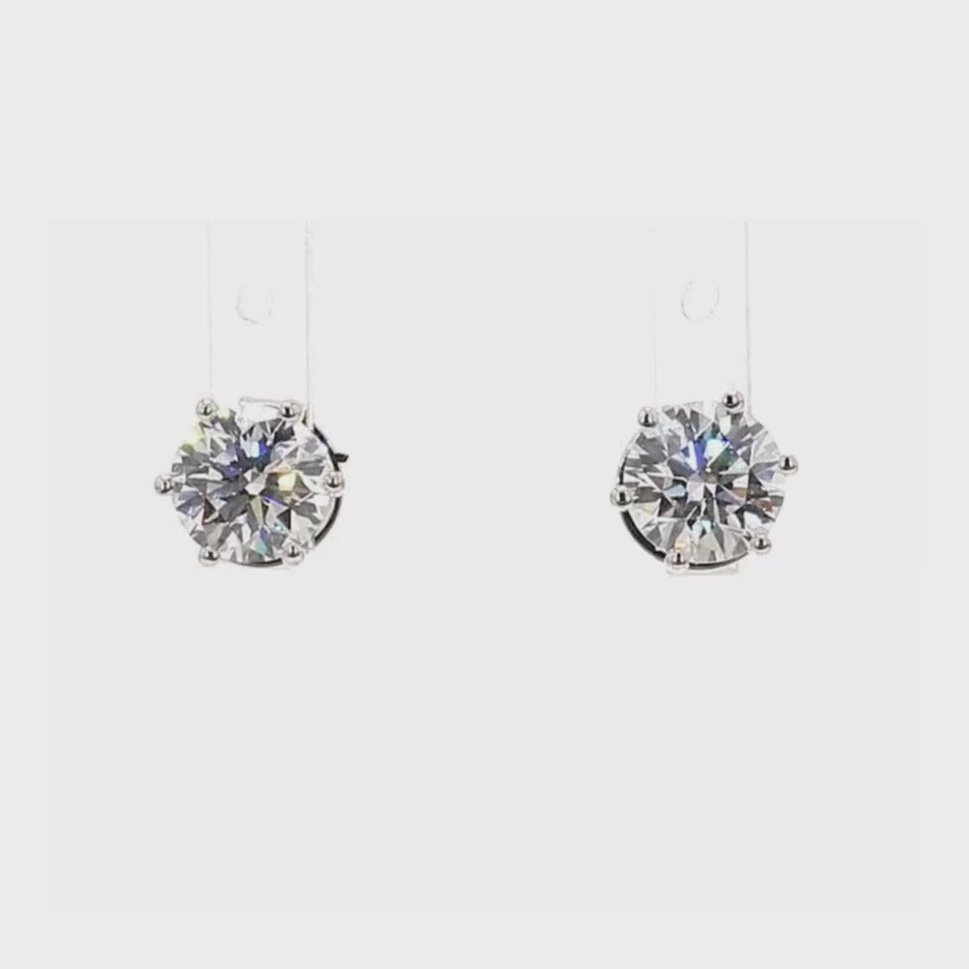 1.4卡培育圓鑽六爪耳環(86574)