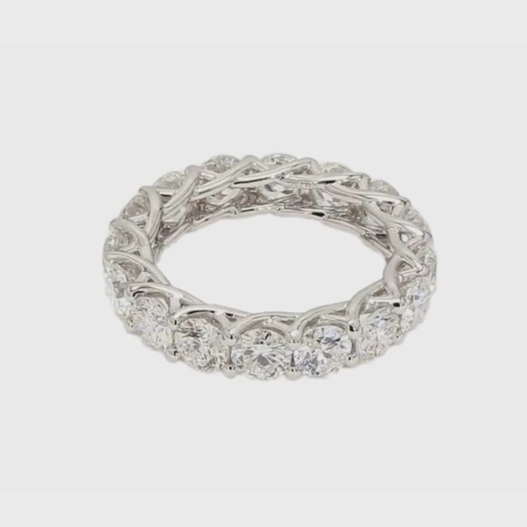 4.8卡白金全圈透光設計排鑽戒指（86030）