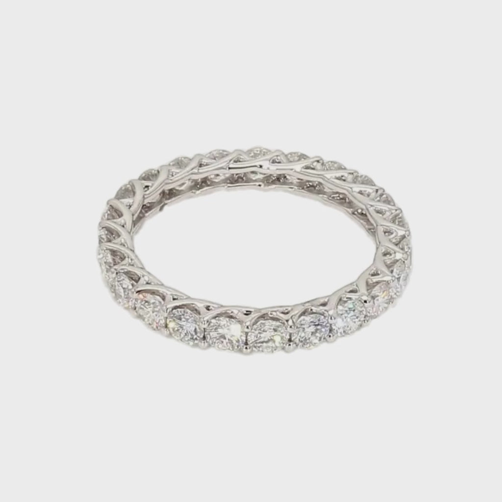 1.85卡白金全圈透光設計排鑽戒指（86024）