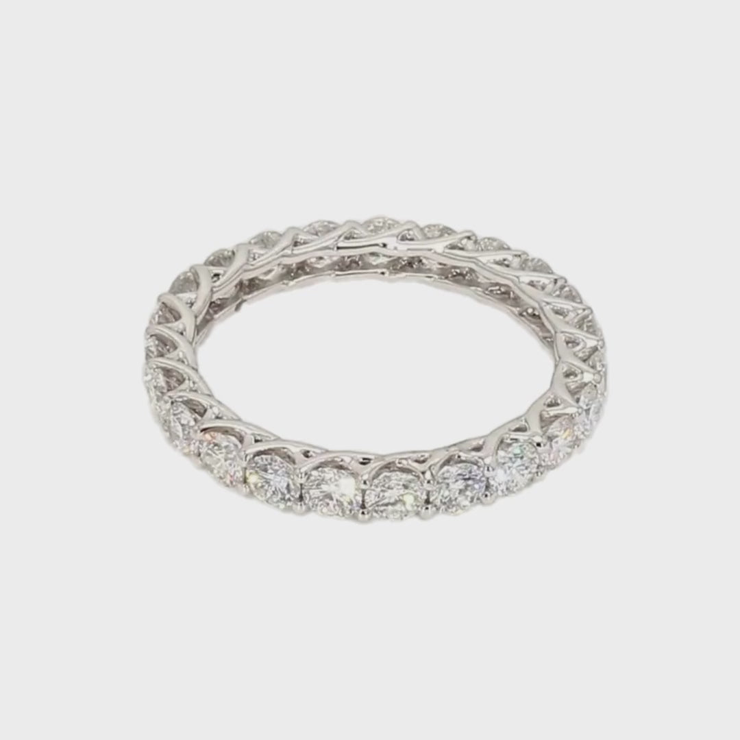 1.85卡白金全圈透光設計排鑽戒指（86024）