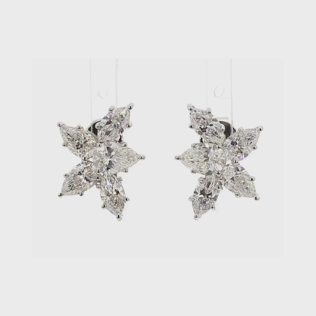 幾何設計拼鑽耳環(86014)