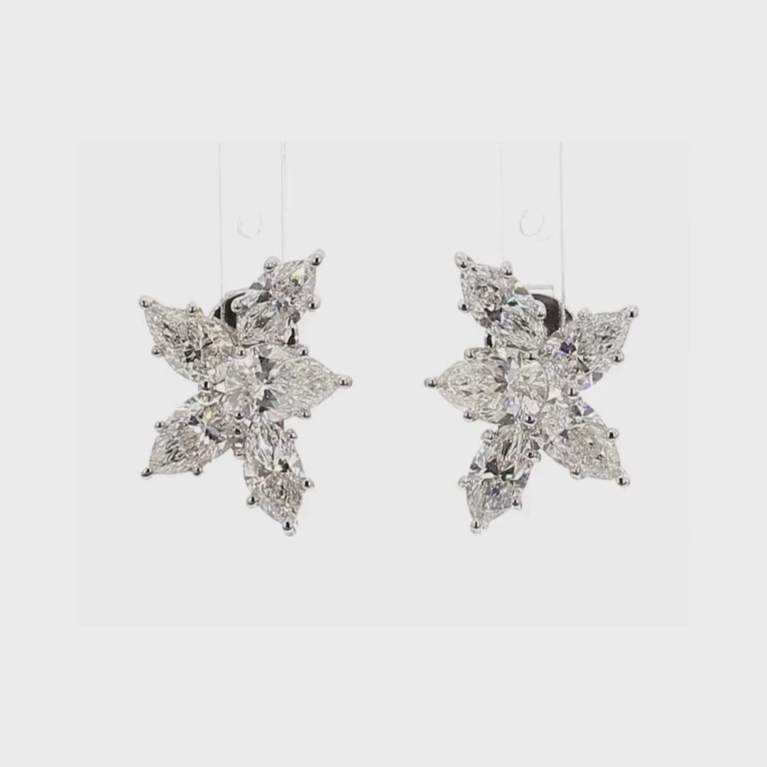 幾何設計拼鑽耳環(86014)