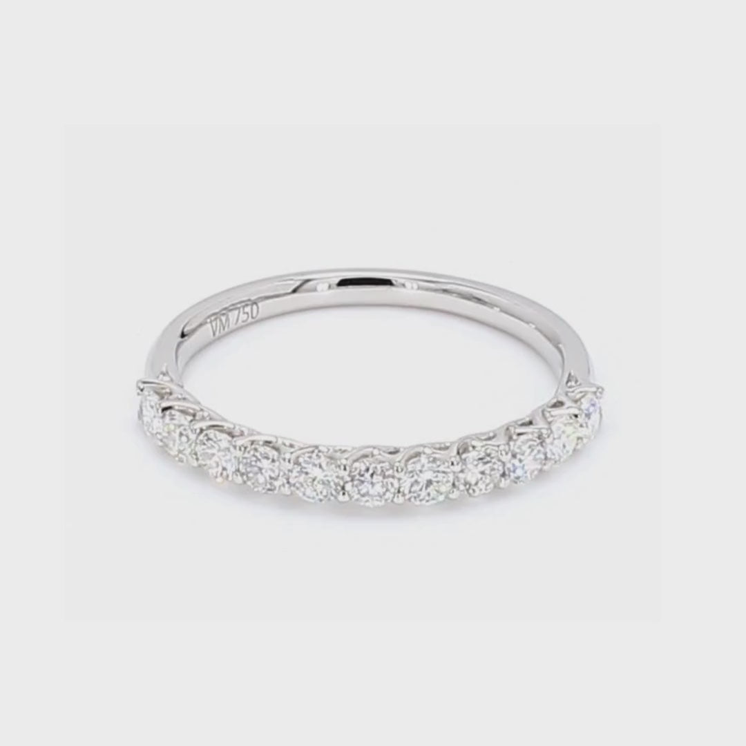 0.58卡半圈透光設計培育鑽石排戒（86118）