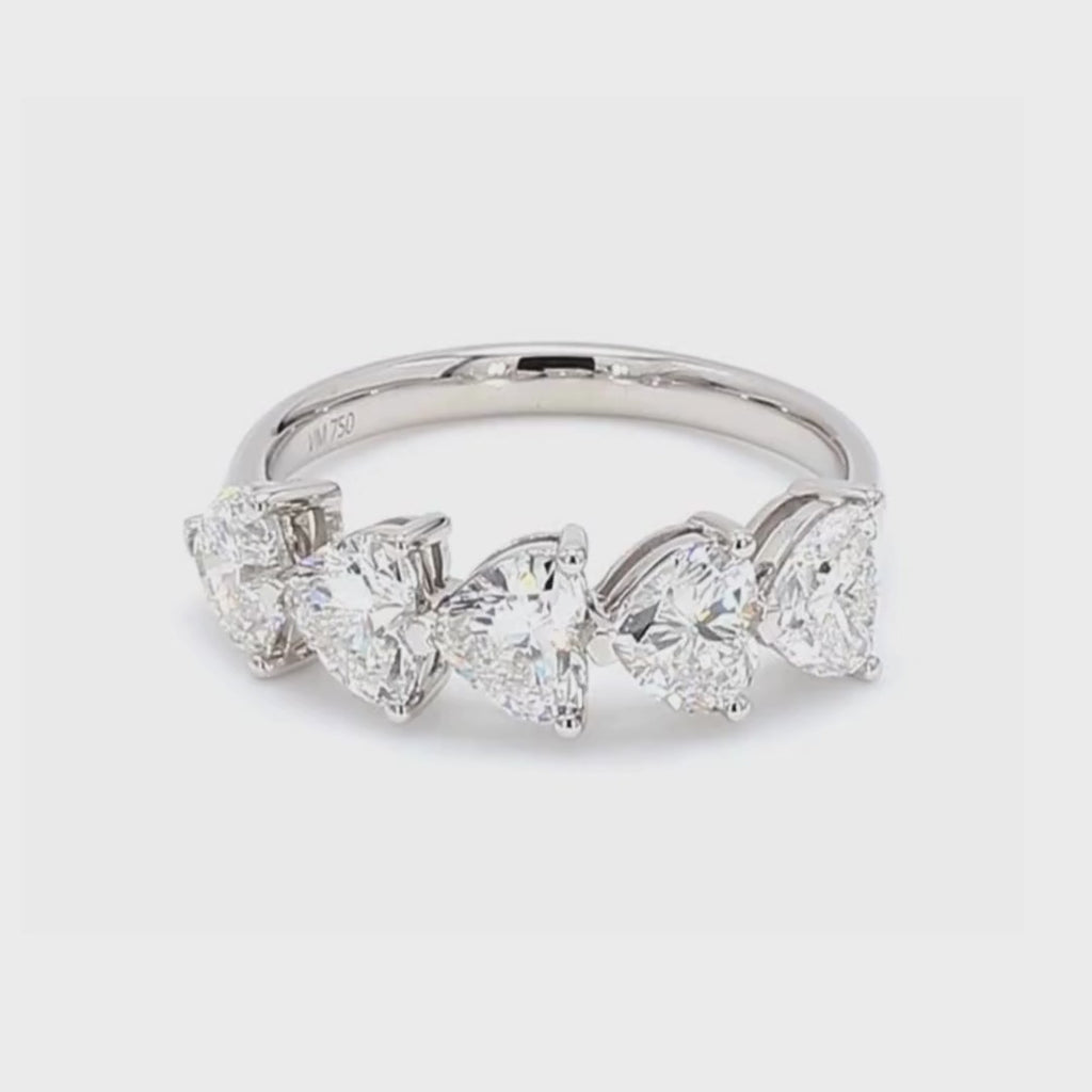 2.08卡半圈心形培育鑽石排戒（86011）