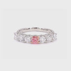 1.69卡半圈透光設計粉鑽排戒（86641）